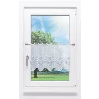 Plauener Spitze® Scheibengardine Muscheln (1 St), transparent, HxB 40x48.9cm