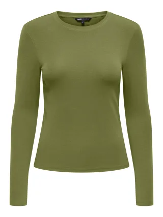 ONLY - ONLRILEY O-NECK L/S TOP JRS NOOS Peat Moss - Gr. - M