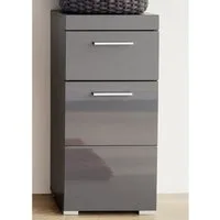 trendteam Unterschrank Amanda Badkommode Badezimmerschrank Standschrank Badschrank Grau 37x79x31cm