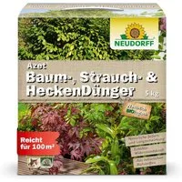 Neudorff Gartendünger Bio Azet Baum-, Strauch- und HeckenDünger 5 kg, für alle Laub- und Nadelbäume für kräftig grüne Blätter und Nadeln, mit viel Kalium für hohe Toleranz bei Trockenheit und Frost