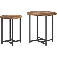vidaXL Beistelltisch Beistelltisch-Set 2 pcs Geräucherte Eiche und Schwarz (2-St)