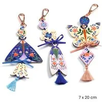 DJECO Kreativset DIY Anhänger Schmetterling Bastelset für Kinder ab 7 Jahren