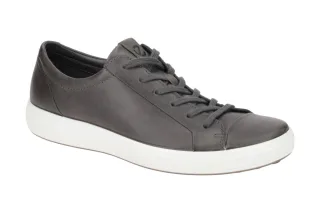 Ecco 47036402244 Soft 7 Men's Herren Sneaker Grau Titan Echtleder Gummi-Sohle