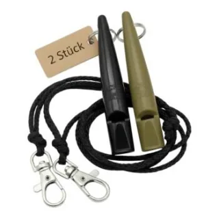 ACME 210.5 Doppelpack Hundepfeife mit Pfeifenband oliv