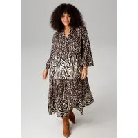 Aniston PLUS Midikleid im extravaganten Animal-Zebra-Printmix