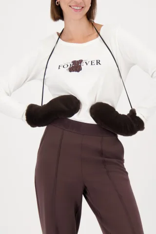 monari - Flauschige Kunstfell-Handschuhe brownie - Gr. - OS