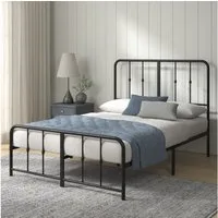 ZINUS Bettgestell Florence, Bett mit Kopf- und Fussteil, (90x200cm & 140x200cm) (Schwarz, 140x200cm), Inklusive Lattenrost, Hohe Stabilität, Leichter Aufbau