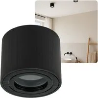 Sweet LED Aufbauleuchte Bad flach schwarz Deckenspots Aluminium IP44 Badezimmer, ohne Leuchtmittel, Aufbaustrahler LED, Aufbauspot, Deckenstrahler