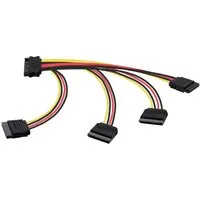 Poppstar SATA Stromkabel Verteiler 4-fach für HDD, SSD, Festplatte, Motherboard Stromkabel, Kabel Stromadapter 20cm 1x Stecker (m) auf 4x Buchse (w)