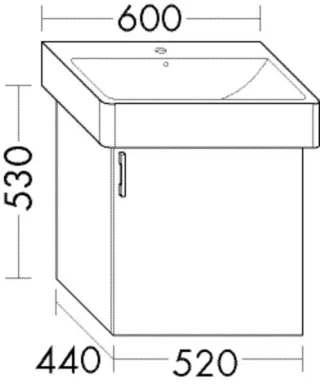 Burgbad Waschtischunterschrank System 30 Preisgruppe 4 Sana 530x520x440 Eiche Weiß, WXHR052RF6335 WXHR052RF6335