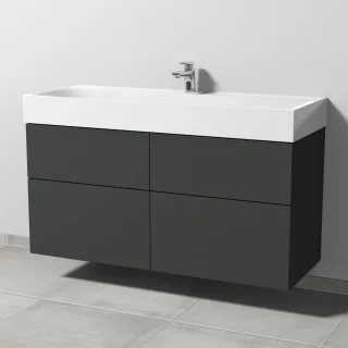 Sanipa 3way Waschtischunterbau zu Kaldewei Silenio Waschtisch mit 4 Auszügen, Graphit-Matt SP4571B