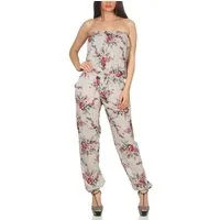 malito more than fashion Jumpsuit malito Damen Einteiler geblümt, Overall mit Stoffgürtel, Jumpsuit mit Stoffgürtel Einheitsgröße