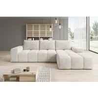 PROMETO Möbel Ecksofa Cento Couch L-Form,Sofa Links/Rechts Teddy-Bouclé, Web oder Cord-Stoff