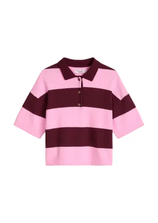 Marc OPolo DENIM - Strick-Poloshirt regular Dark Pink - Gr. - L