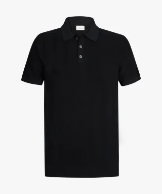 Profuomo - Navy Polo mit Fischgrätmuster navy - Gr. - XL
