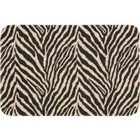 OnlyWow Badematte Zebra - Klassisch - Schwarz, Höhe 10 mm, Polyester, Rechteckig, Badezimmerteppich, Badteppich, Rutschfest, Badvorleger, Waschbar