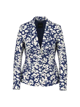 Marc Cain Collections - Taillierter Blazer mit Print midnight sail - Gr. - 38