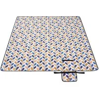 Picknickdecke 200 x 200 cm, groß, Campingdecke, für Park, Garten, Strand, SONGMICS, wasserdicht, maschinenwaschbar, faltbar, bunte Blätter