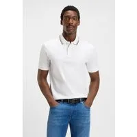 BOSS Poloshirt Penrose 38 aus Baumwolle mit gestreiftem Kragen, slim fit