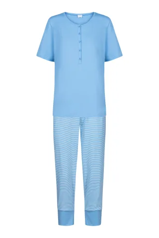 Mey - Anzug 3/4 lang, kurzarm summer blue - Gr. - 44