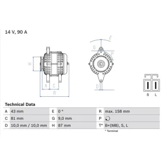 Bosch Lichtmaschine 90A Nissan Almera X-Trail 2,2 0986080430