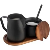APS Milch- und Zuckerset (4-tlg), Edelstahl, Holz