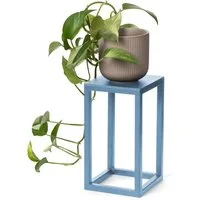 LAMO Manufaktur Blumenständer LAMO Manufaktur Blumenständer Blau aus Metall 28 cm (Dekorativer Metallständer, 1 St., 2-Teilig), Blumenständer modern, für Skulpturen und Deko, kleiner Blumenhocker