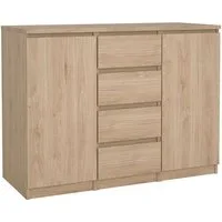 Home affaire Kommode Naia, Sideboard, 4 Schubladen, 2 Türen, Aufbewahrung, grifflose Front, Mit Einlegeböden, modern, skandinavisches Design, in mehrere Farben