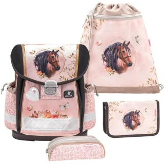 Belmil Schulranzen-Set 4-tlg Mädchen Classy Horse Chestnut | AGR