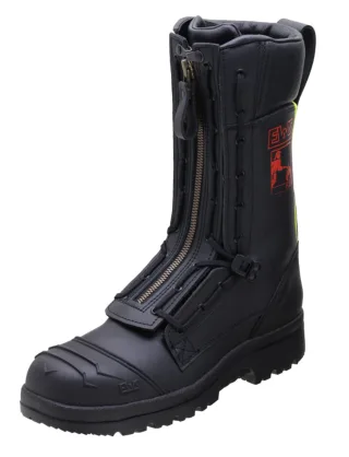 Jugendfeuerwehrstiefel | EWS | Profi XL 9215 | Stahlkappe | Echtleder | Größe 34-50 | Feuerwehrstiefel für Jugendliche Größe:EU 34 / UK 2