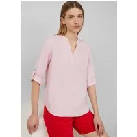 s.Oliver Kurzarmbluse Bluse Leinenmix-Bluse mit Turn-up
