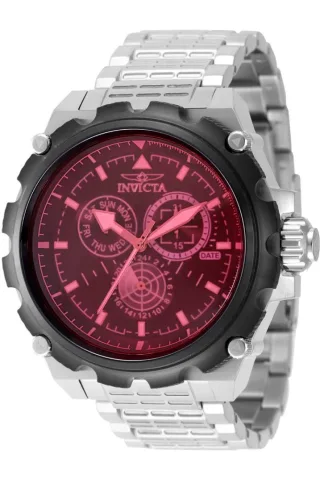 Invicta Coalition Forces 49200 Herrenuhr - Quarzwerk - Edelstahl mit pinkem Zifferblatt - 50 mm