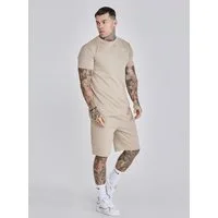 Siksilk T-Shirt & Shorts SikSilk Herren Beige T-Shirt und Shorts Set
