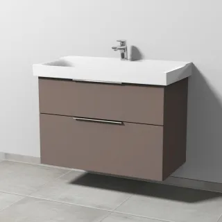 Sanipa 3way Waschtischunterbau zu Geberit Xeno2 Waschtisch mit 2 Auszügen, Taupe-Matt UP6611T