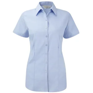 Russell Collection - Hemd für Damen kurzärmlig (Hellblau)