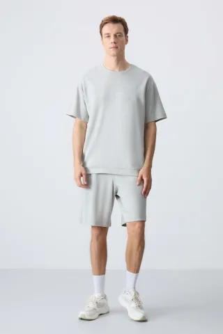 Herren Übergröße Baumwoll-Mischung T-Shirt und Shorts Set