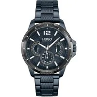 HUGO Multifunktionsuhr #SPORT 1530194, Quarzuhr, Armbanduhr, Herrenuhr, Datum, Edelstahlarmband