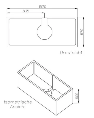 Neuesbad Wannenträger für Hoesch iSensi 160x70 SW 16403
