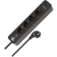 Brennenstuhl Ecolor H05VV-F3G1,5 1,5m 4-fach mit 2 USB-C-Ladebuchsen Steckdosenleiste (USB-Anschlüsse, Kabellänge 1,5 m)