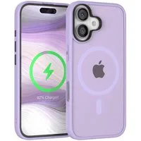 EAZY CASE Handyhülle Outdoor Case MagSafe für Apple iPhone 16 6,1 Zoll, Outdoor Handyhülle MagSafe Bumper mit Kameraschutz stoßfest Hell Lila