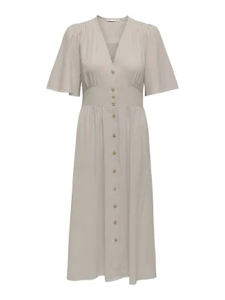 ONLY - ONLTIZANA 2/4 MIDI DRESS WVN NOOS Silver Lining - Gr. - XS