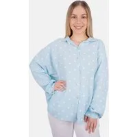 Seasons of April Hemdbluse LIYA MUSSELIN HERZ OVERSIZED Damen Musselin Bluse mit Herz Print, 100% Baumwolle, S/M & L/XL