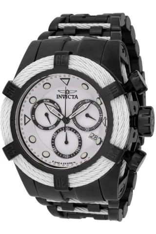 Invicta Bolt 48606 Herrenuhr - Quarzwerk - Edelstahl mit weißem Zifferblatt - 53 mm
