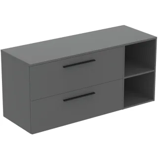 Ideal Standard Möbel-Set 140cm i.life B 2 Auszüge 2 off.Fächer Gr.Schwarz Quarzgrau matt, T5760NG T5760NG