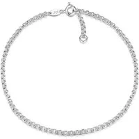 Silberkettenstore Fußkette Doppelerbskette Fußkette 2,4mm - echt 925 Silber, Länge wählbar
