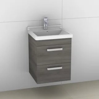 Artiqua 411 Waschtischunterschrank für Starck 3 030348 Graphit Struktur quer, 411-WU2L-D16-7070-401 411-WU2L-D16-7070-401