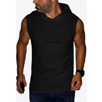 RMK T-Shirt Herren Tanktop Muscleshirt Muskelshirt Gym Rip Shirt Fitness Ärmellos mit Kapuze