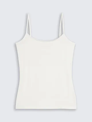 Denim Tom Tailor - Basic Trägertop off white - Gr. - M