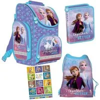 GOLDKIDS Schulranzen 4-teilig 1. klasse Set Mädchen Hausaufgabenheft Frozen Ranzen (Federmappe Mäppchen Turnbeutel, 1-tlg., Aufgabenheft für die Grundschule Geeignet), ab der ersten Klasse schülerplaner