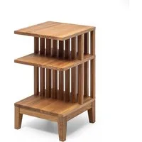 Woodek Design Nachttisch CELINE, eleganter und moderner Nachtschrank, H 65 x B 37 x T 37,5 cm (Beistelltisch aus matt lackiertem Eichenholz, 1-St., funktionaler Beistelltisch mit Regalen), stilvoller Couchtisch aus Massivholz